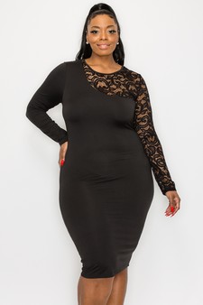 Women’s Lace up Your Sleeve Bodycon Dress