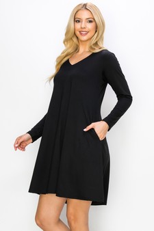 Women’s Pretty in Fall Long A-Line Dress style 2