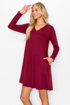 Women’s Pretty in Fall Long A-Line Dress style 2