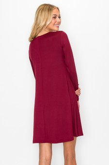 Women’s Pretty in Fall Long A-Line Dress style 3