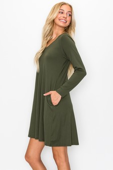 Women’s Pretty in Fall Long A-Line Dress style 2