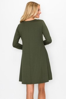 Women’s Pretty in Fall Long A-Line Dress style 3