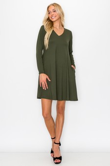 Women’s Pretty in Fall Long A-Line Dress style 4