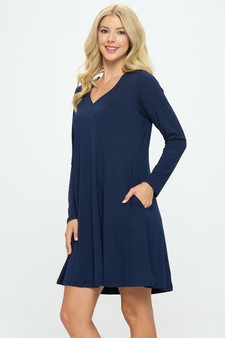 Women’s Pretty in Fall Long A-Line Dress style 2