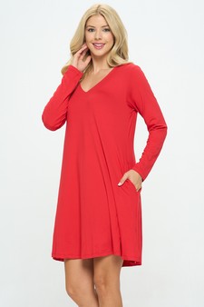 Women’s Pretty in Fall Long A-Line Dress style 2