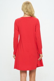 Women’s Pretty in Fall Long A-Line Dress style 3