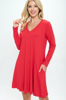 Women’s Pretty in Fall Long A-Line Dress style 4