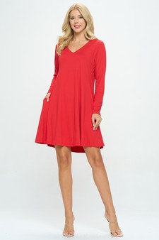 Women’s Pretty in Fall Long A-Line Dress style 5
