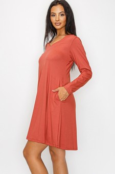 Women’s Pretty in Fall Long A-Line Dress style 2