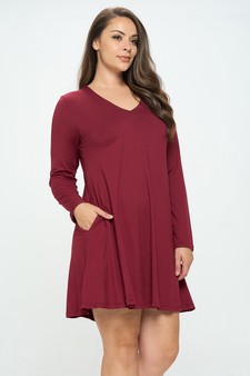 Women’s Pretty in Fall Long A-Line Dress style 2