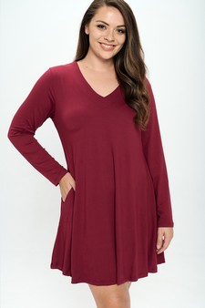 Women’s Pretty in Fall Long A-Line Dress style 4