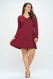 Women’s Pretty in Fall Long A-Line Dress style 5