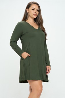 Women’s Pretty in Fall Long A-Line Dress style 2