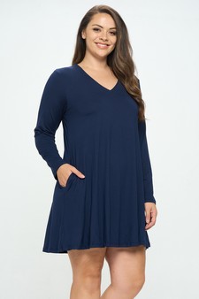 Women’s Pretty in Fall Long A-Line Dress style 2