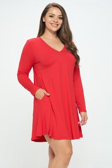 Women’s Pretty in Fall Long A-Line Dress style 2