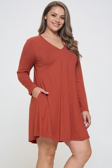 Women’s Pretty in Fall Long A-Line Dress style 2