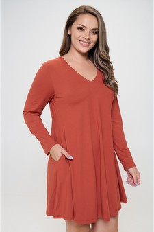 Women’s Pretty in Fall Long A-Line Dress style 4