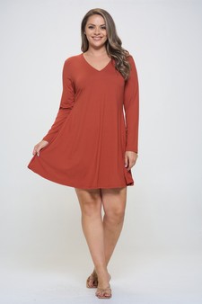 Women’s Pretty in Fall Long A-Line Dress style 5