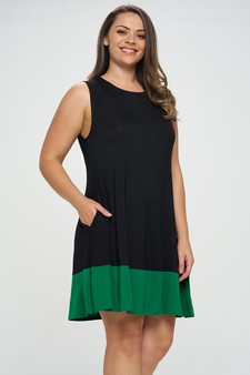 Women’s Sleeveless Dress w/ Colorblock Trim style 2