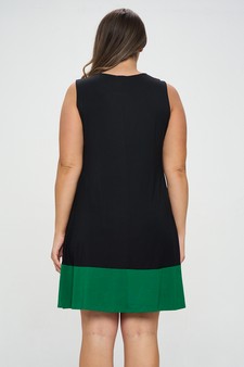 Women’s Sleeveless Dress w/ Colorblock Trim style 3