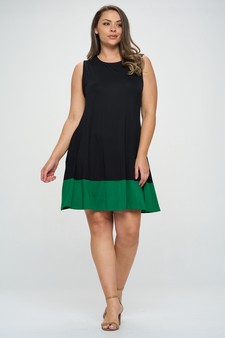 Women’s Sleeveless Dress w/ Colorblock Trim style 5