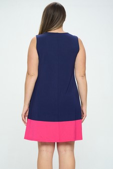 Women’s Sleeveless Dress w/ Colorblock Trim style 3