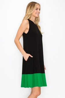 Women’s Sleeveless Dress w/ Colorblock Trim style 2