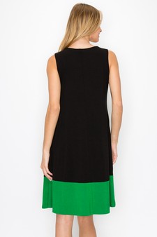 Women’s Sleeveless Dress w/ Colorblock Trim style 3