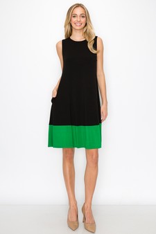 Women’s Sleeveless Dress w/ Colorblock Trim style 4