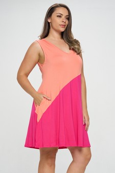 Women’s Voluminous Color Block Dress style 2