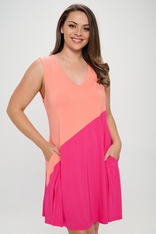 Women’s Voluminous Color Block Dress style 4