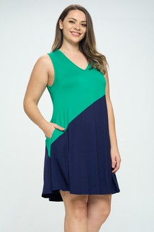 Women’s Voluminous Color Block Dress style 2