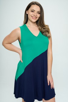 Women’s Voluminous Color Block Dress style 4