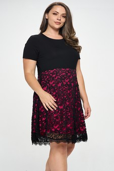 Women's Vibrant Elegance Lace Dress style 2