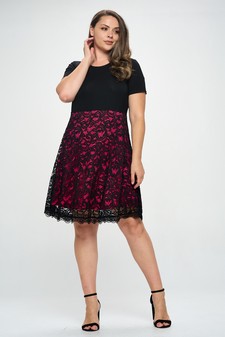 Women's Vibrant Elegance Lace Dress style 5