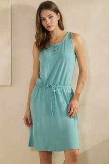 ETA 04/24/26- French Terry Button Accent Drawstring Dress with Pockets (XL only) style 4