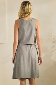 ETA 04/24/26- French Terry Button Accent Drawstring Dress with Pockets (XL only) style 2