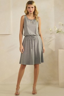 ETA 04/24/26- French Terry Button Accent Drawstring Dress with Pockets (XL only) style 5