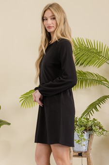 Women's V Cut Long Sleeve Shift Dress style 2