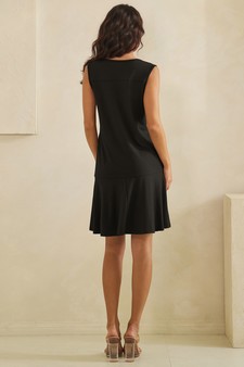 Effortless Flow Sleeveless Split Neck flounce hem Peach Skin Dress style 2