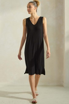 Women's Ribbed V-Neck Tank Dress style 5