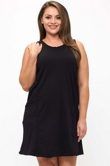 Women's Easy Breeze Raw Edge Sleeveless Cotton Dress style 4