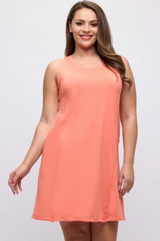 Women's Easy Breeze Raw Edge Sleeveless Cotton Dress style 4