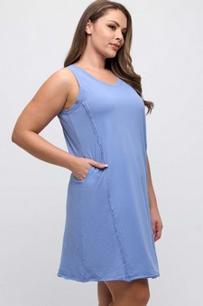 Women's Easy Breeze Raw Edge Sleeveless Cotton Dress style 3