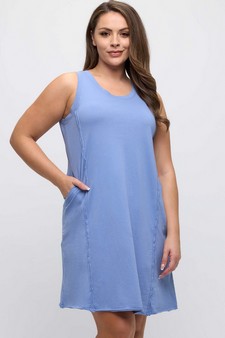 Women's Easy Breeze Raw Edge Sleeveless Cotton Dress style 4