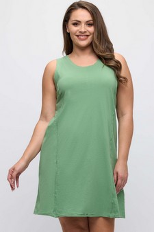 Women's Easy Breeze Raw Edge Sleeveless Cotton Dress style 4