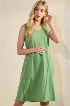 Women's Easy Breeze Raw Edge Sleeveless Cotton Dress style 4