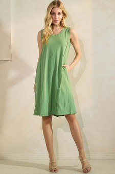 Women's Easy Breeze Raw Edge Sleeveless Cotton Dress style 5