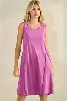 Women's Easy Breeze Raw Edge Sleeveless Cotton Dress style 4