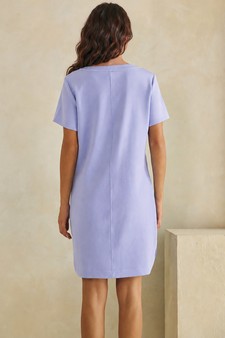Thin Modal Scuba Front Button Accent Short Sleeve Dress style 2